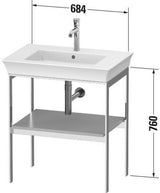 DURAVIT White Tulip Metallkonsole 760x684x450 mm Taupe Hochglanz mit Höhenausgleich