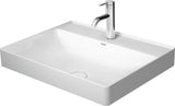 DURAVIT DuraSquare Aufsatz-Waschtisch 600 mm Weiß, DuraCeram, ohne Überlauf, mit Hahnlochbank