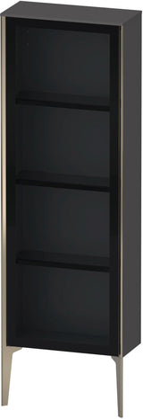 Duravit XViu Halbhochschrank 1330 mm, Glastür, links, mit Tip-on und Soft-Close, basalt matt