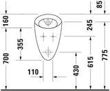 Duravit Urinal STARCK 1 320 x 285 mm mit Fliege, weiß, Keramik – Wandmontage
