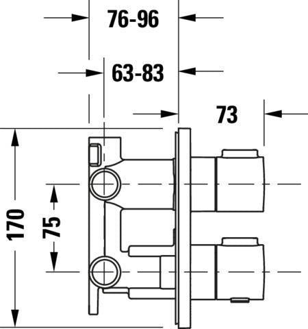 DURAVIT Thermostatarmaturen Unterputz-Set Rosette rund Bronze Gebürstet – 2 Verbraucher