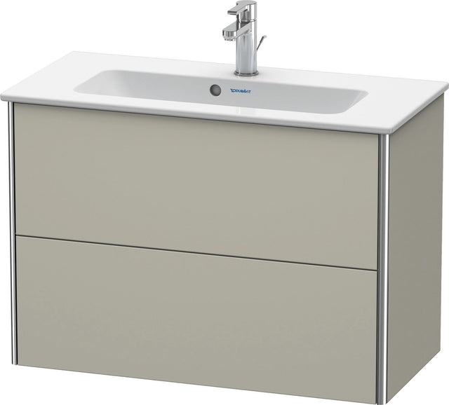 DURAVIT XSquare Waschtischunterbau 810 mm Taupe Seidenmatt mit 2 Schubkästen und Tip-On-Technik