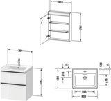 DURAVIT D-Neo Möbel-Set wandhängend 600x480mm mit Waschtisch, Unterbau, Spiegelschrank und LED-Beleuchtung in Eiche