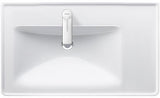 Duravit D-Neo Waschtisch 800 mm weiß mit Überlauf, Hahnlochbank und Becken links