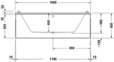 DURAVIT Starck Whirlwanne 1800x900 mm mit Air-System, 2 Rückenschrägen und 12 Luftdüsen in Weiß