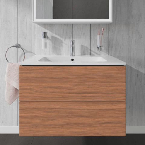 Duravit L-Cube Waschtischunterbau 820 mm taupe matt mit 2 Schubkästen und Tip-On-Technik