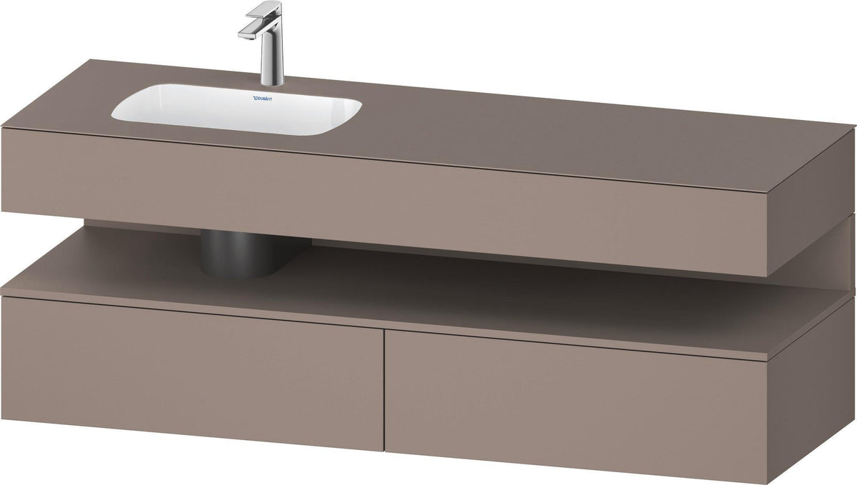 DURAVIT Qatego Studio F. A. Porsche Einbauwaschtisch mit Konsolenwaschtischunterbau 1600 mm Weiß Matt