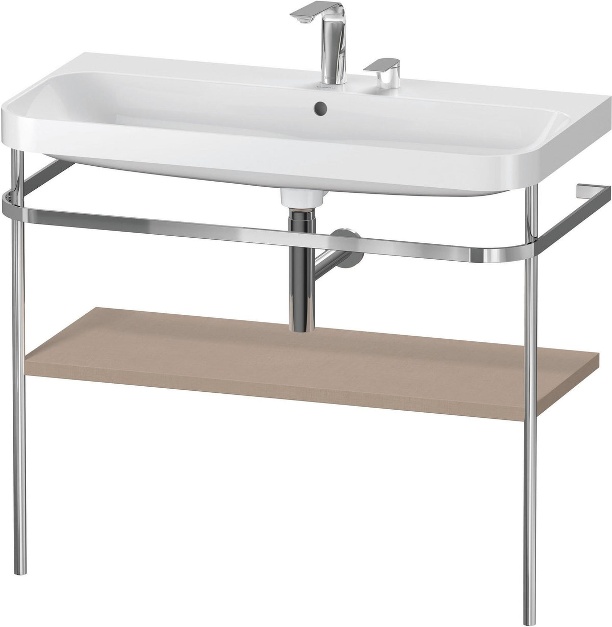 Duravit Happy D.2 c-shaped Waschtischset mit Metallkonsole, 975 mm, Taupe