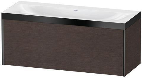 Duravit Waschtischunterbauset XVIU 1200x480mm mit Möbelwaschtisch Viu, Hahnlochbank und Raumsparsiphon