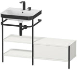 Duravit Waschtischset Happy D.2 Plus 1200x490 mm Ein Hahnloch Taupe Supermatt mit Konsole