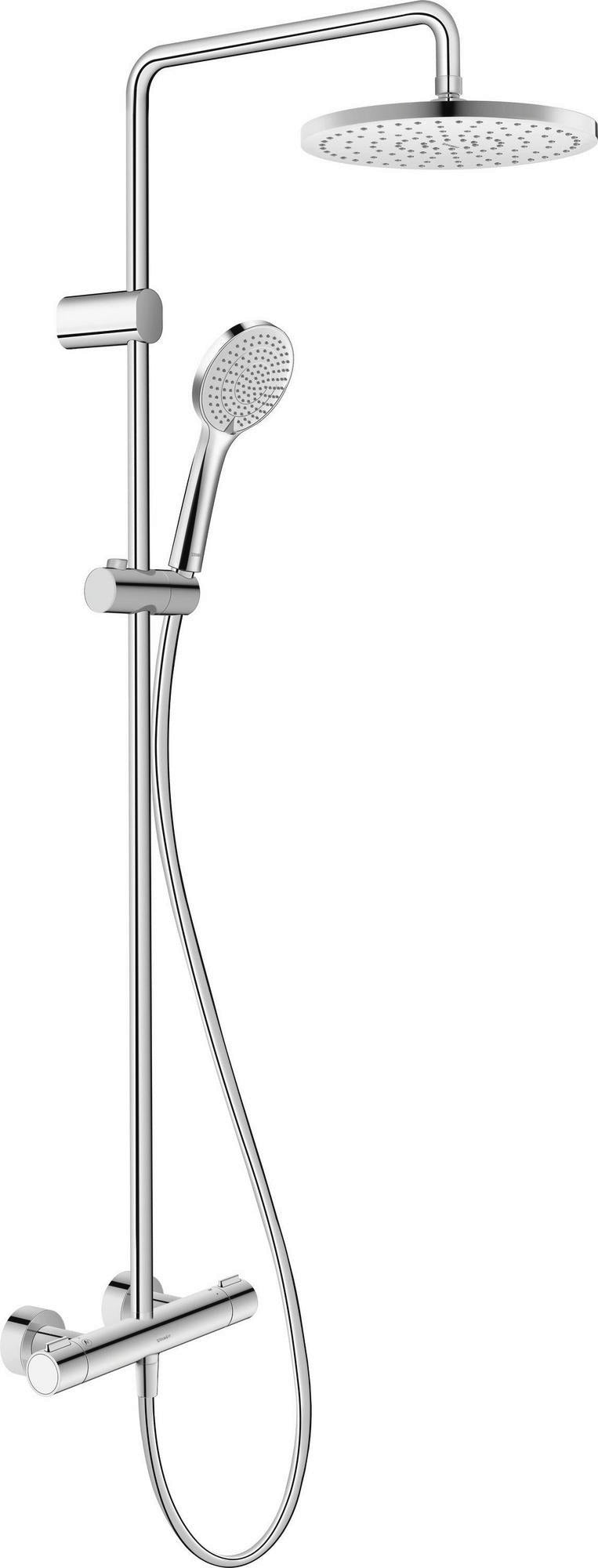DURAVIT Duschsystem MinusFlow mit Brausethermostat, Bronze Gebürstet, 1124 mm