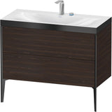 DURAVIT XViu c-bonded Waschtischunterbauset 1000 mm, 2 Auszüge, Schwarz Matt / Nussbaum
