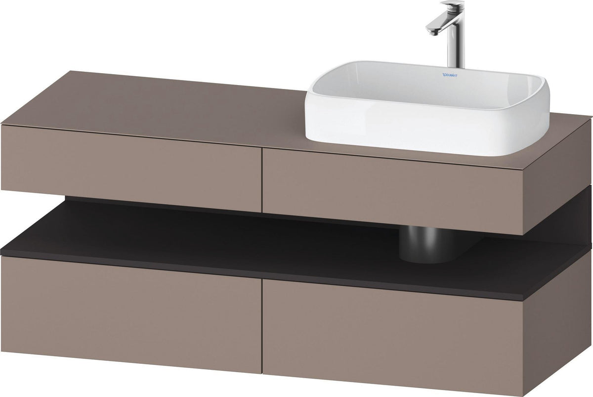 DURAVIT Qatego Konsolenwaschtischunterbau 1400 mm Weiß Matt Eiche Schwarz Matt wandhängend