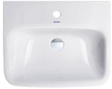 DURAVIT DuraStyle Waschtisch 550 mm Weiß mit Hahnlochbank, 1 Hahnloch, ohne Überlauf