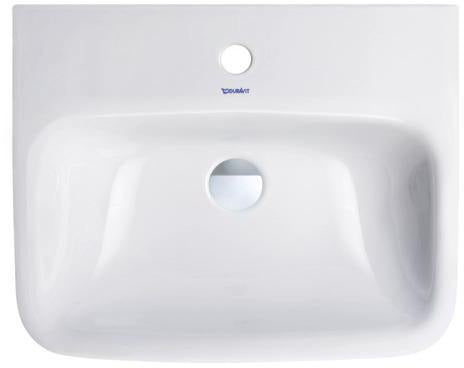 DURAVIT DuraStyle Waschtisch 550 mm Weiß mit Hahnlochbank, 1 Hahnloch, ohne Überlauf