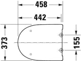 DURAVIT Univavo WC-Sitz D-Form tief 457 mm mit Absenkautomatik, abnehmbar, Edelstahl-Scharniere, Weiß