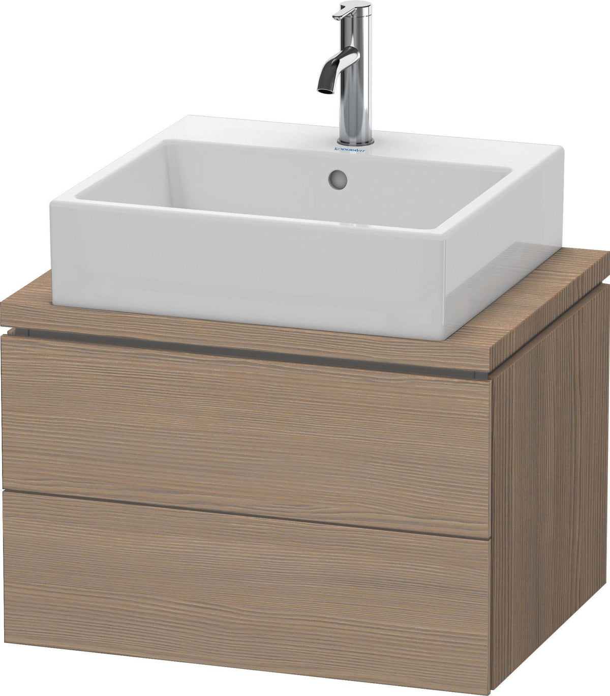 Duravit L-Cube Konsolenwaschtischunterbau 620 mm Amerikanisch Nussbaum mit 2 Schubkästen und Tip-On-Technik