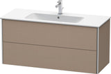 DURAVIT XSquare Waschtischunterbau 1210 mm, 2 Schubkästen, Basalt Matt, wandhängend