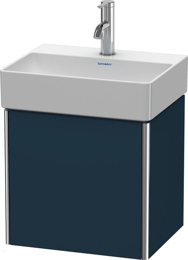Duravit XSquare Waschtischunterbau 434 mm Nachtblau Seidenmatt, 1 Tür rechts, wandhängend