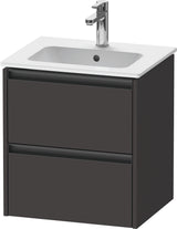 Duravit Ketho.2 Waschtischunterbau wandhängend 510 mm mit 2 Schubkästen, Betongrau Matt