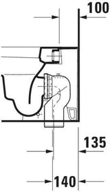 DURAVIT Stand-WC Happy D.2 570 mm Tiefspüler, Abgang waagerecht, weiß