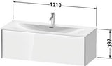 Duravit Waschtischunterbau XVIU 1210 mm weiß matt – wandhängend mit Tip-On-Technik