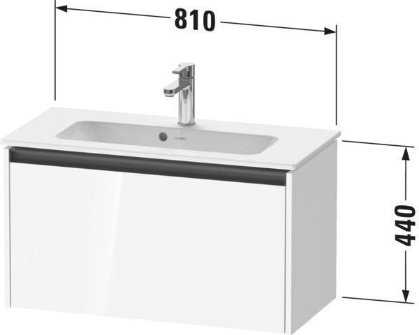 DURAVIT Ketho.2 Waschtischunterbau 810 mm betongrau matt mit Auszug und Soft-Close