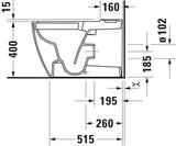 DURAVIT Soleil by Starck Stand-WC Kombi 650 mm, spülrandlos, weiß, inkl. Befestigung