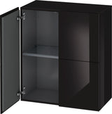DURAVIT L-Cube Halbhochschrank 363x700x800mm, 2 Türen, schwarz hochglanz, wandhängend