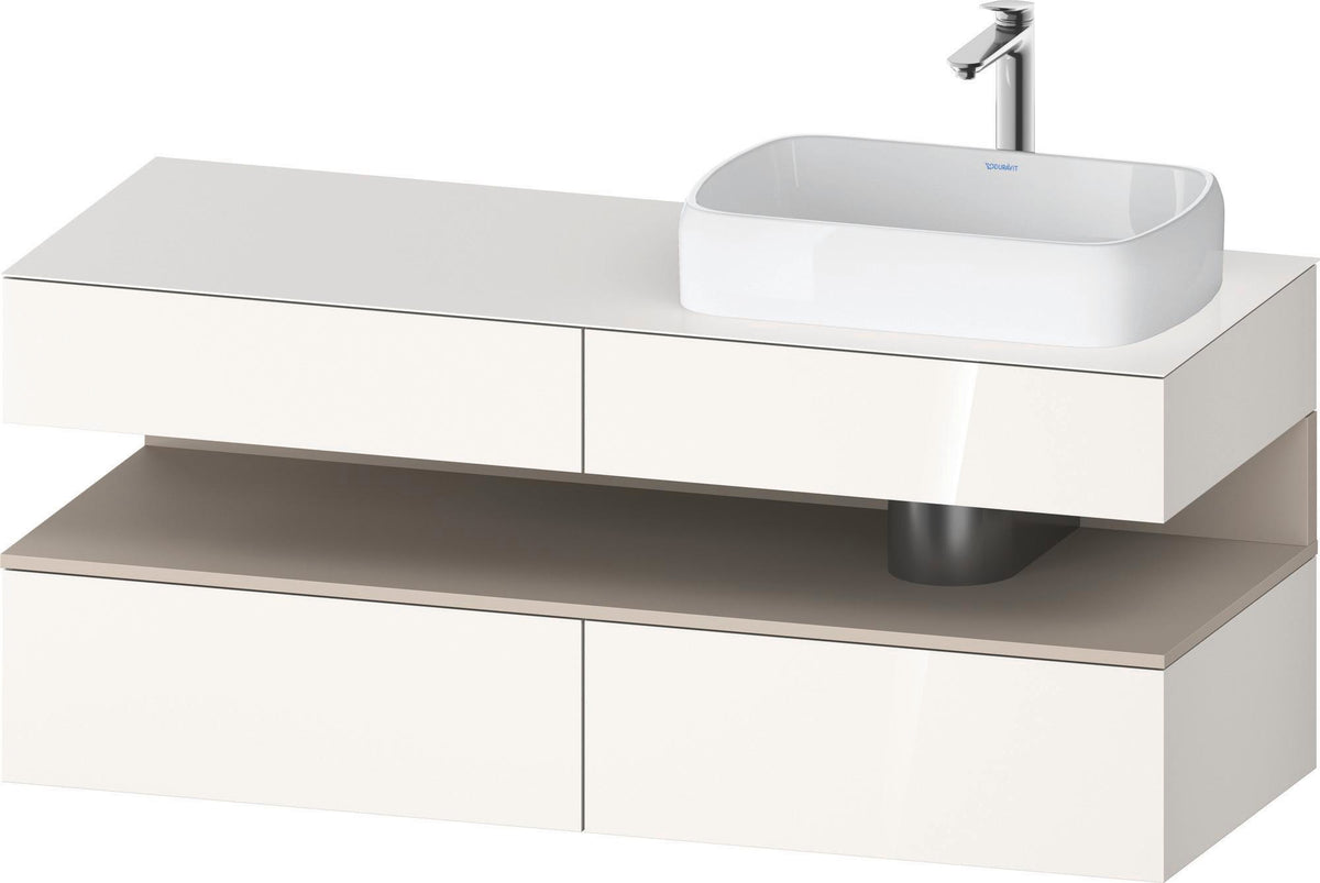 DURAVIT Qatego Konsolenwaschtischunterbau 1400 mm Weiß Matt Eiche Schwarz Matt wandhängend