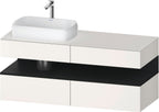 weiß supermatt / Nische eiche schwarz, mit Siphonausschnitt und Schürze / weiß