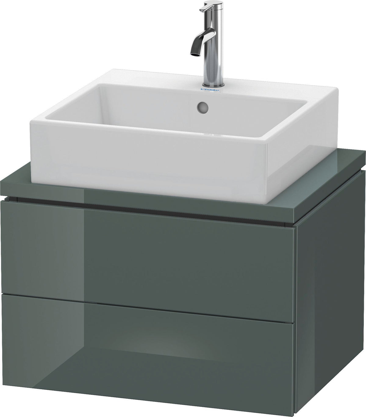 Duravit L-Cube Konsolenwaschtischunterbau 620 mm Amerikanisch Nussbaum mit 2 Schubkästen und Tip-On-Technik