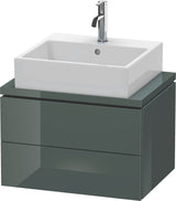 Duravit L-Cube Konsolenwaschtischunterbau 620 mm Amerikanisch Nussbaum mit 2 Schubkästen und Tip-On-Technik