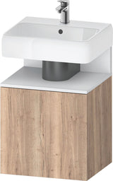 DURAVIT Qatego Waschtischunterbau 490 mm wandhängend, 1 Tür links, Weiß Matt mit Eiche Schwarz Nische