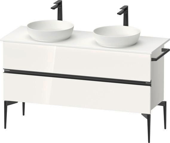 DURAVIT Sivida Konsolenwaschtischunterbau 1315 mm, bodenstehend, Weiß Matt, 2 Schubkästen