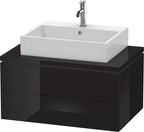 schwarz hochglanz / Mitteldichte Faserplatte (MDF) / 2 Schubkästen