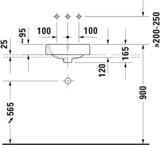 DURAVIT Aufsatzbecken Happy D.2 400 mm mit Überlauf, ohne Hahnlochbank, weiß
