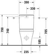 DURAVIT DuraStyle Stand-Tiefspül-WC 370x630 mm mit WonderGliss, Abgang Vario, weiß