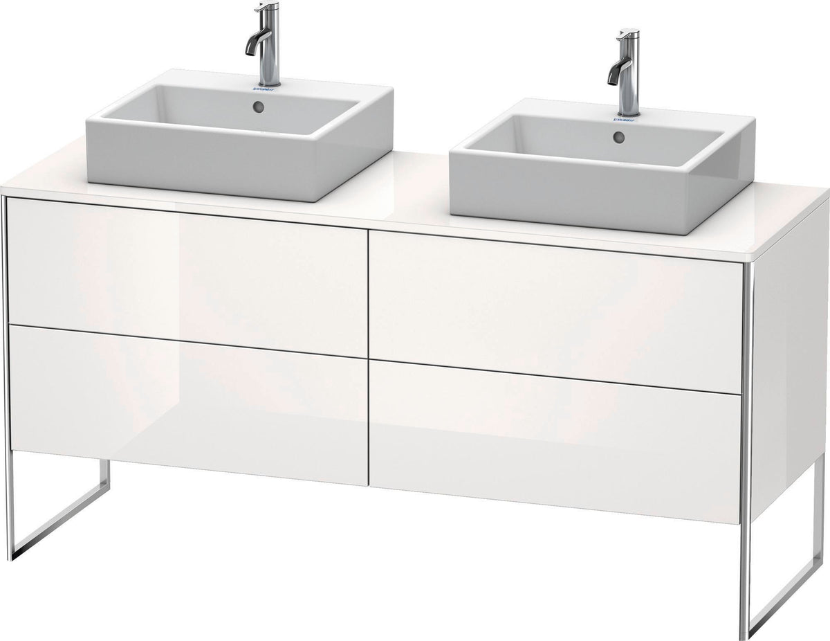 DURAVIT XSquare Waschtischunterbau 1600 mm betongrau matt, 4 Schubkästen, Tip-On, bodenstehend