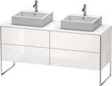 DURAVIT XSquare Waschtischunterbau 1600 mm betongrau matt, 4 Schubkästen, Tip-On, bodenstehend