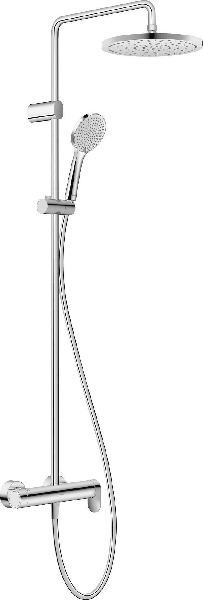 DURAVIT Wave Duschsystem mit Keramikmischsystem, Chrom – Hand- & Kopfbrause