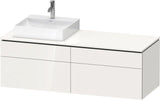 Duravit L-Cube Waschtischunterbau 1420 mm taupe supermatt links – wandhängend mit Tip-On