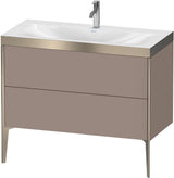 DURAVIT XViu Waschtischunterbauset 1000 mm, 2 Auszüge, champagner matt/basalt matt, c-bonded