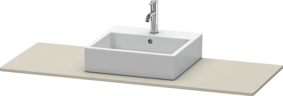 Duravit XSquare Konsole 1400x550mm betongrau matt – 1 Ausschnitt, mit Siphonaussparung