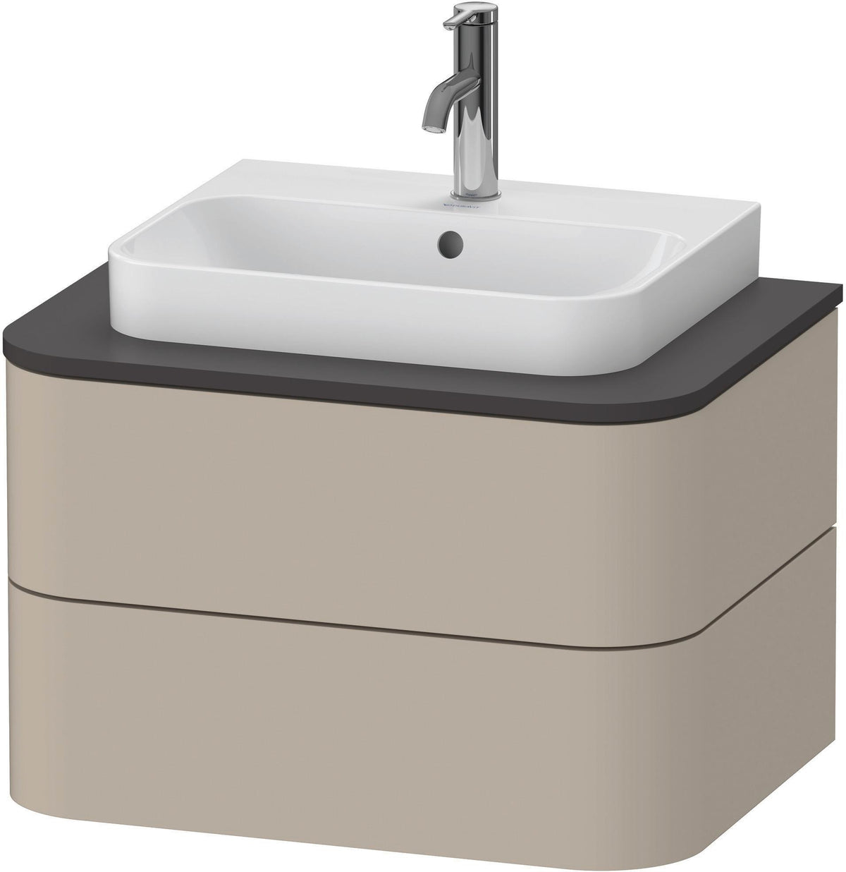 DURAVIT Happy D.2 Konsolenwaschtischunterbau wandhängend 650 mm, 2 Schubkästen, weiß Hochglanz