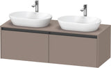 Duravit Ketho.2 Konsolen-Waschtischunterbau 1400 mm Betongrau Matt mit 2 Auszügen