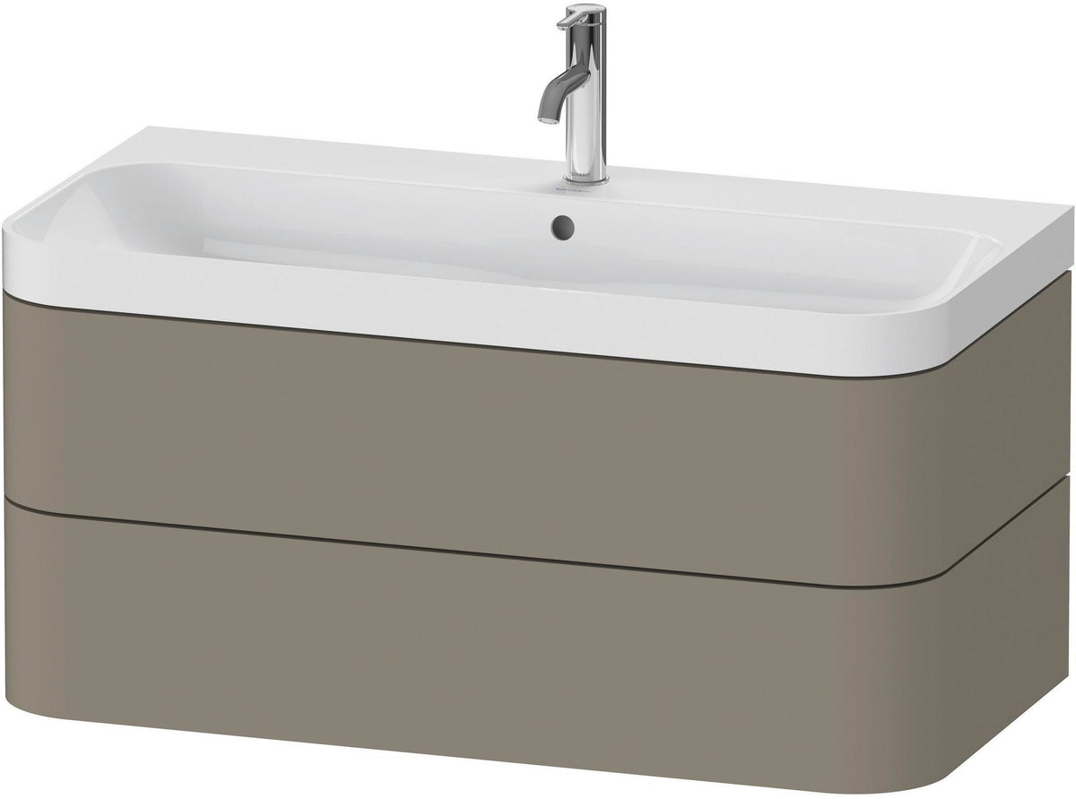 DURAVIT Happy D.2 c-shaped Waschtischset 975 mm wandhängend mit Tip-on und Soft-Close