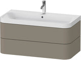DURAVIT Happy D.2 c-shaped Waschtischset 975 mm wandhängend mit Tip-on und Soft-Close