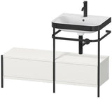 Duravit Waschtischset Happy D.2 Plus 1200x490mm ein Hahnloch taupe supermatt mit Metallkonsole