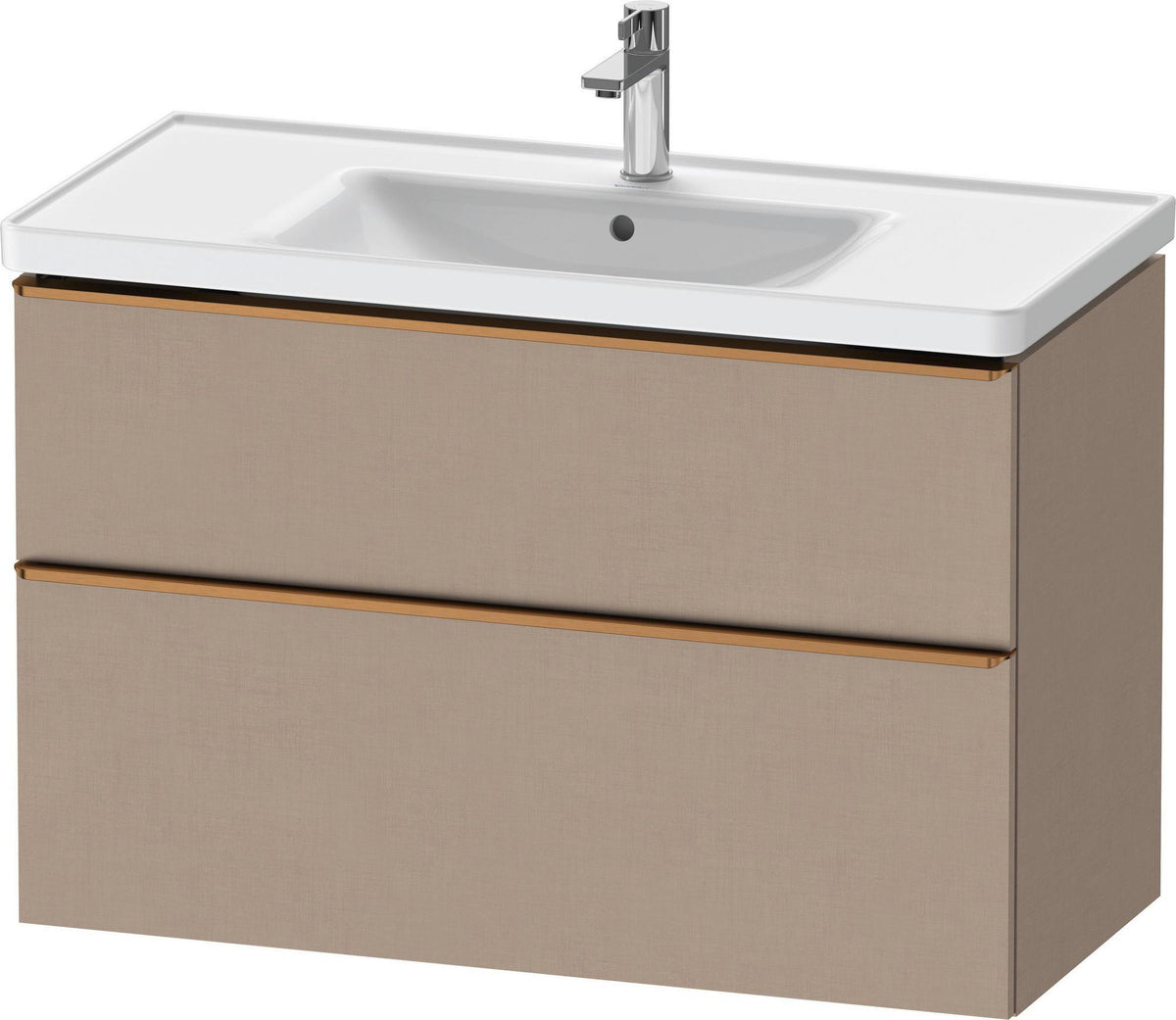 DURAVIT D-Neo Waschtischunterbau 984 mm Eiche Terra Matt – 1 Auszug, Soft-Close, wandhängend